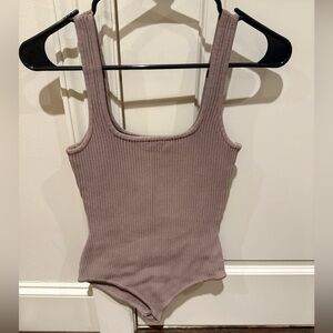 Alterd State Ribbed Bodysuit in Taupe